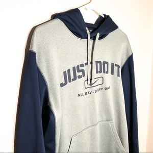 Nike Therma-fit Sweater. M. “Just Do It” Blue/Grey